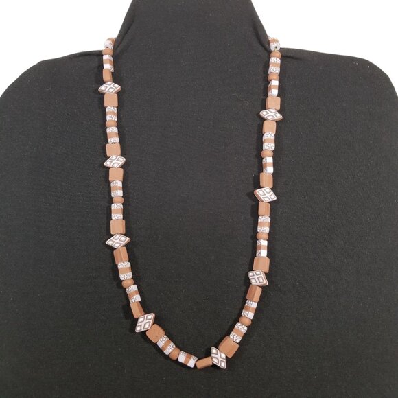 Millefiori Clay Necklace & Worry Beads Handmade Purple and Brown Clay Beads - Picture 8 of 8